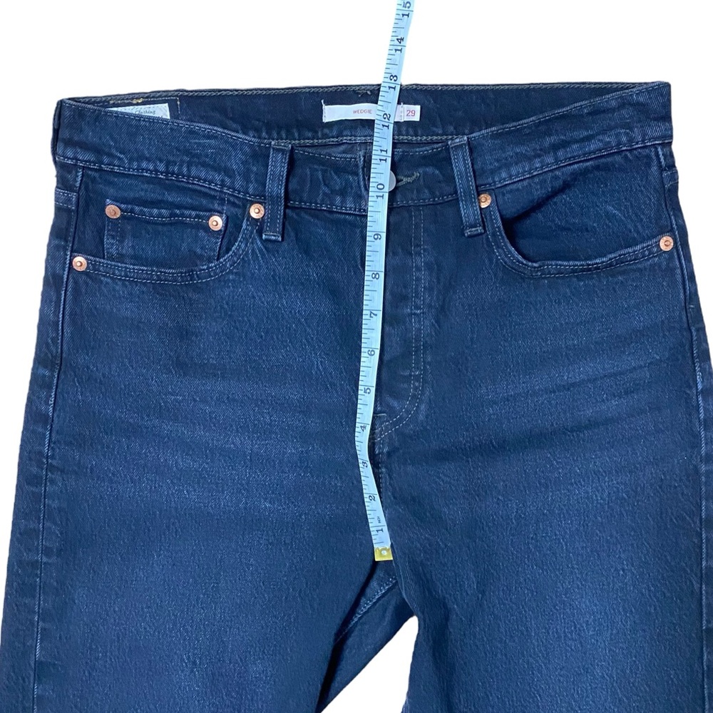 Levi's Wedgie High-Rise Skinny Fit Jeans Cotton Dark Wash Button Fly‎ Size 29 - Picture 10 of 11